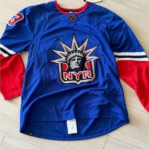 NWT Adidas Rangers Blue and Red Hockey Jersey-52